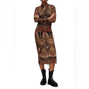 All Saints Tía Multicolor Long Sleeve Dress